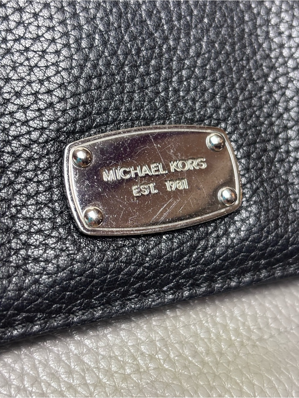 Michael Kors Black & Gray Pebbled Leather Crossbody or Shoulder Bag - Picture 7 of 16